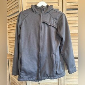 NEW BALANCE Women's Hooded Waterproof Lined Rain Jacket in Grey, Size Medium